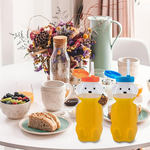 Vaso Entrenador Para Bebes Y Niños, Vaso De Oso Para Entrenar En Alimentacion Complementaria Con Popote Flexible