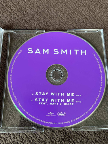Cd Single Sam Smith Stay With Me Europeu (Usado)