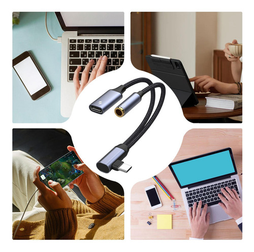 Cyz Adaptador De Audio Usb C A 3 5 Mm Adaptador Usb C A