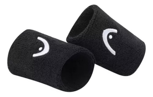 Muñequeras Head Larga X2 Tenis Padel Squash - 3 Monos Padel Negro Largo