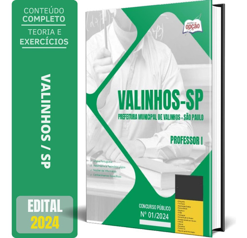 Apostila Prefeitura De Valinhos Sp 2024 - Professor I
