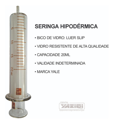 Seringa De Vidro 20 Ml Hipodermica Bico Liso Oferta 20 Ml
