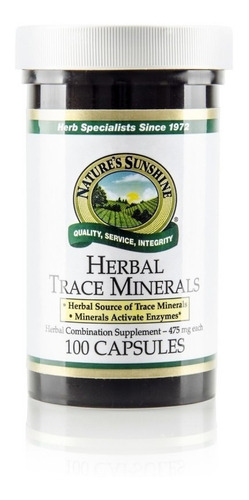 Herbal Trace Minerals (100 Caps) Hecho En Ee.uu.