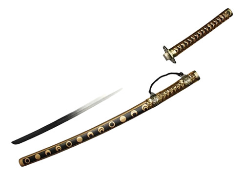 Espada Katana Dourada Mikazuki Munechika Oriental Decoração