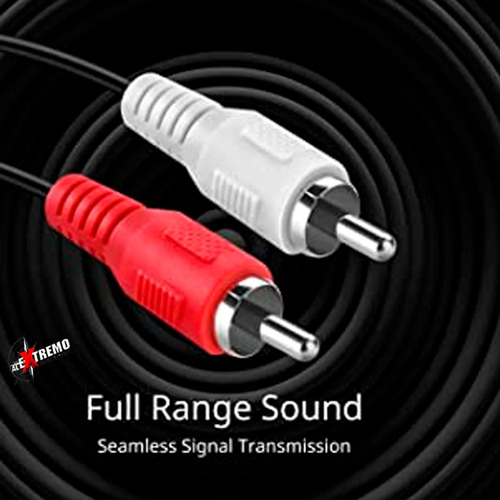 Imagen 2 de 10 de Cable Audio Adaptador 2 Rca Macho A Auxiliar 3,5 Mm Radio Tv