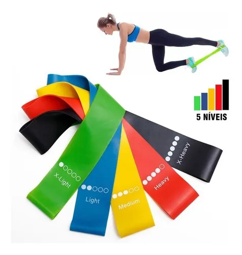 comprar Kit 5 Faixas Elásticas Thera Band Com 5 Níveis Fisioterapia