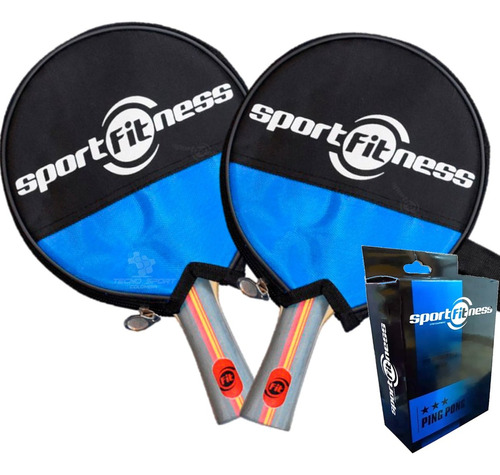 Raquetas Ping Pong Sport Fitness + 6 Pelotas Con Estuche