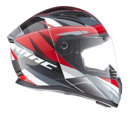 Casco Integ Mac Speed 825 Razor Gris Blanc Rojo Xl Genamax