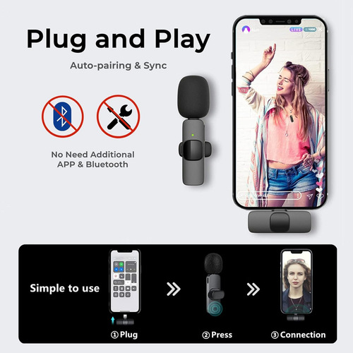 Microfono Corbatero Inalambrico X2 Lavalier Para Iphone Ipad