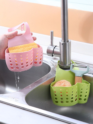 Cestas Colgante De Drenaje Fregadero Ajustable Cocina Y Baño Color Verde