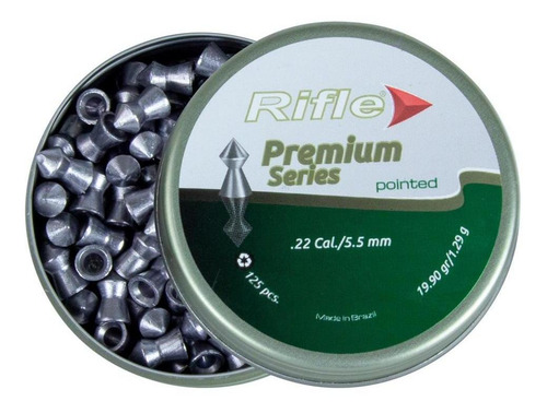 Imagem 1 de 3 de Chumbinho Munição Carabina De Pressão Rifle Pointed 5.5 125u