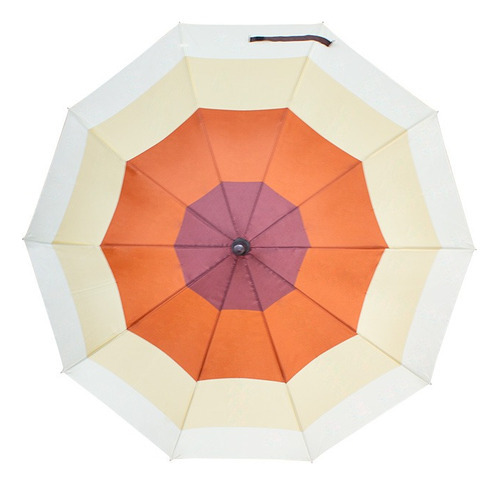 Paraguas Sombrilla De Macana Baston Semiautomático Multicolo Color Marrón