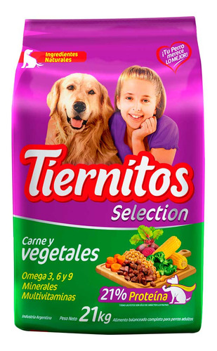 Tiernitos Seleccion Perro Adulto Carne Y Vegetales X 21 Kg
