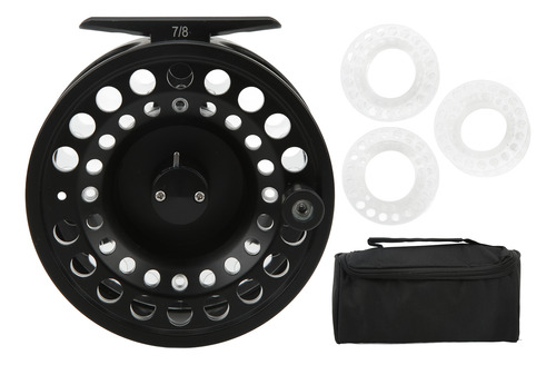 Roda De Pesca Preta 7/8 Fly Reel Em Liga De Alumínio Grande