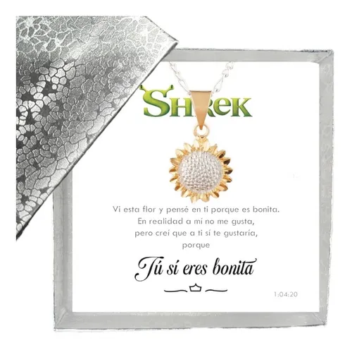 comprar Collar Mujer Shrek Girasol Oro Plata 925 Gargantillas Dije