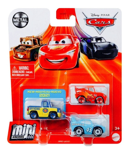 Disney Cars Mini Racers Dexter Hoover King Mcqueen 2021 Color 3pack