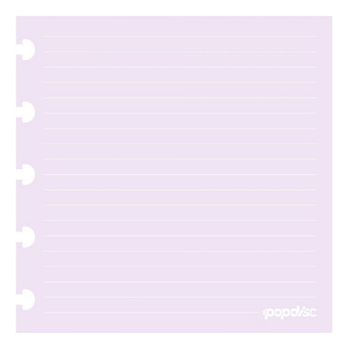 Refil Baby Grd Pautado Lilás Marshmallow 90g/m2 Popdisc