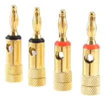 Comprar Enchufes Tipo Banana Chapados En Oro, 2 Rojos, 2 Negros, 4 M