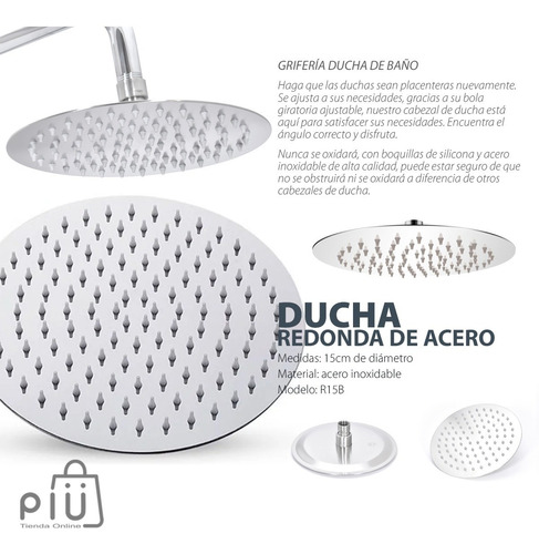 Ducha Redonda De Flor Acero Inoxidable Original Piu Online