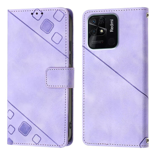 ( Funda Tipo Cartera Con Tapa En Relieve Para Xiaomi Redmi 10c