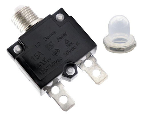 6 Disyuntor De Botón Pulsador De 15 Amperios, 50 V Ca, Se