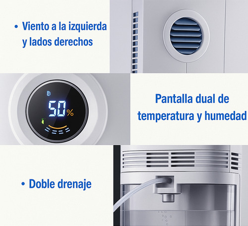 Deshumidificador De Aire Electrico Elimina Humedad 1.5 L Blanco