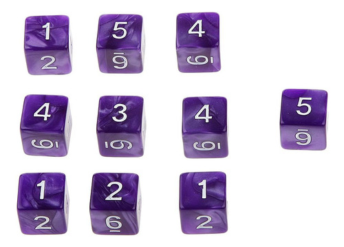 107d6 Dados Numeral Dado De 6 Caras De Morado Y Negro