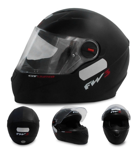 Capacete Moto Motoboy Fw3 Varias Cores Visiera 2mm