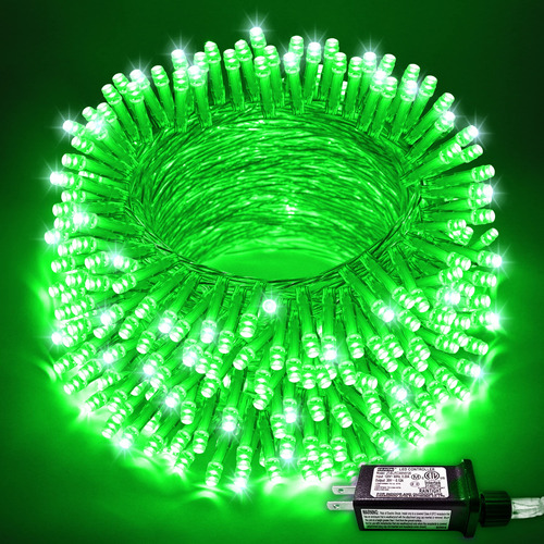 Jmexsuss 200 Luces Led De Navidad Verdes De 66 Pies Para Ext