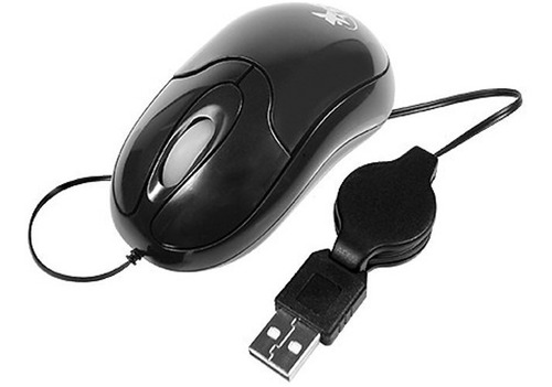 Mouse Alámbrico Xtech Xtm-150 Usb 800 Dpi Retráctil Negro