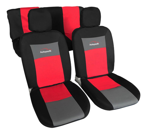 Funda Asiento Deportivo Negro Rojo Gris Ds