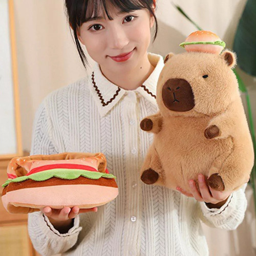 A Carpincho Transformable De Peluche, Juguete De Hamburguesa