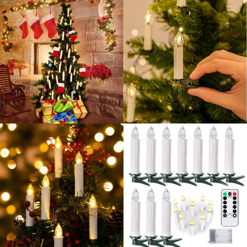 / Cadena De Luces Led Con Forma De Vela, 10 Unidades,