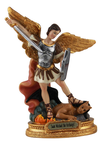 Estatua De Resina Coloreada De San Miguel El Arcangel De Woo
