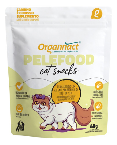 Suplemento Em Tabletes Organnact Pelefood Pelefood Cat Snack Com Prebióticos Para Gato