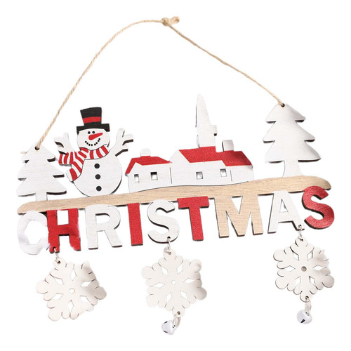 2 Colgante De Navidad De Madera, Adornos Muñeco De Nieve
