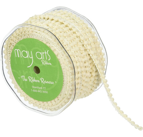 Mini Pompones 3/8  X30 yards-ivory