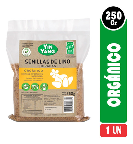 Semilla De Lino Dorado Orgánico X 250g Yin Yang