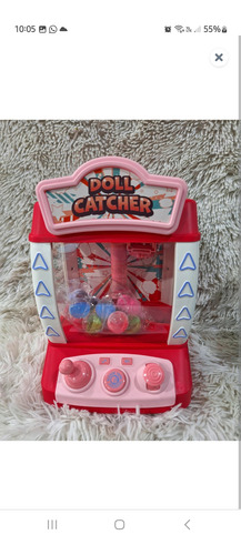 Maquinita Agarra Peluches Con Cable Usb Luz Y Sonido Rosa