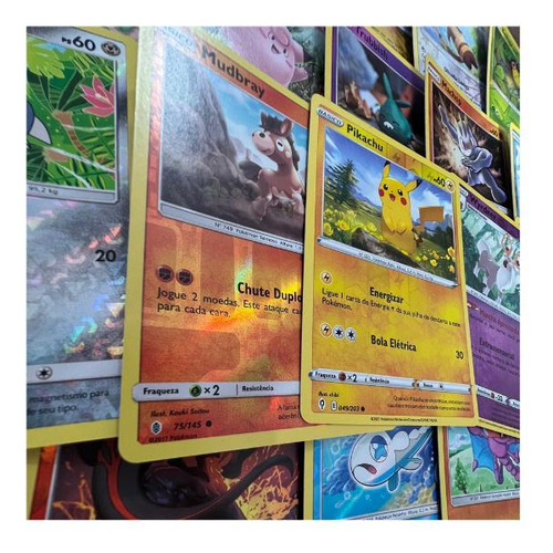 Lote De 100 Cartas Pokémon + 3 Brilhantes