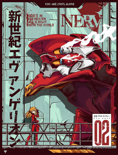 Vinilo Decorativo 30x45cm Poster Anime Evangelion 15 Manga