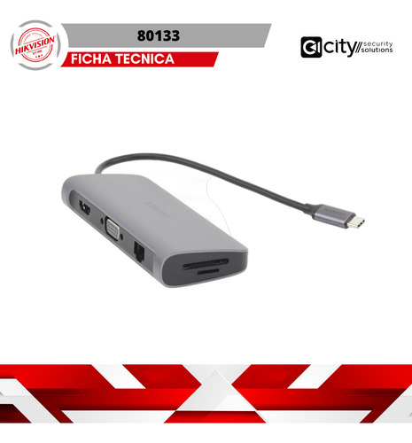 Hub Usb-c Multipuertos A 3 Usb 3.0 Hdmi / Rj45 / 80133