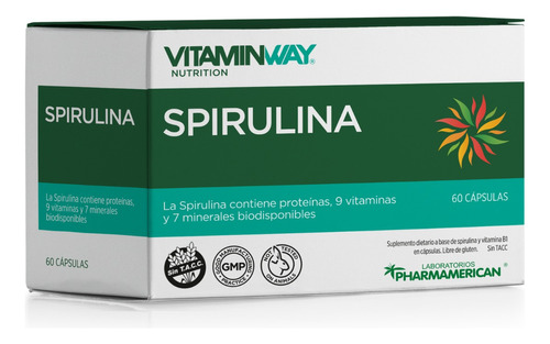 Spirulina Vitamin Way Suplemento Dietario X 60 Capsulas