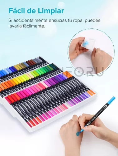 Marcadores Plumones Doble Punta Pincel 72 Colores