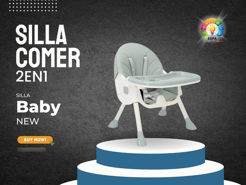 Silla De Comer Bebé 2 En 1 Verde Plegable Bandeja Comodidad Silla De Comer Espa Kids Verde Claro