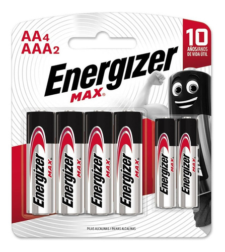 Pack Promocional ENERGIZER PILA 4 Aa + 2 Aaa