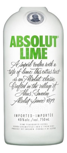 Pack De 4 Vodka Absolut Lime 750 Ml