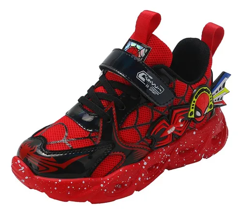 Zapatillas De Deporte Para Niños Nuevas Luces Spider-man De
