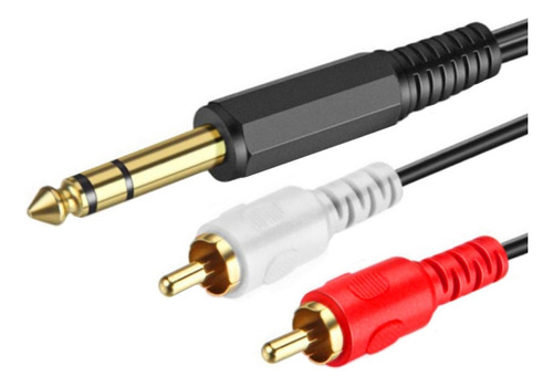 Cable De Audio Junsunmay De 6,35 Mm Macho A 2 Rca Macho, Lon
