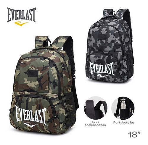 Imagen 2 de 4 de Mochila Urbana Camuflada Moderna Everlast Cod 21273 Ellobo